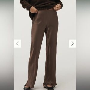 Brown satin pants